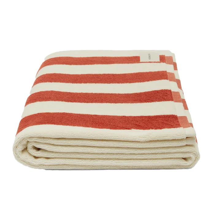 Assembly Label Cotton Stripe Beach Towel Papaya/Cream